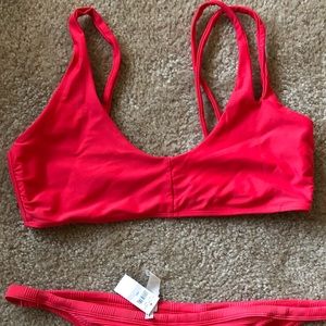 Aerie Coral Bikini Top